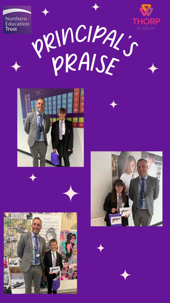 This week we have had these fantastic students receive the Principals Praise Award! Well done to Lewis H , Hannah M , Elsa K, Robert D, Chloe H and Phoebe H!
We are so PROUD of you! 🌟