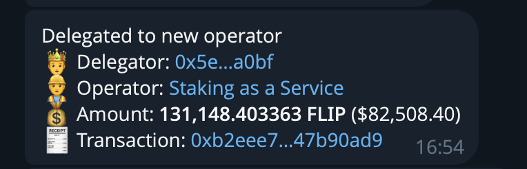Seeing the stakes roll in on <a href="/ChainflipBot/">FLIP InfoBot</a> is so cool. 

Another thing to get me hooked on the screen.. HUGE STAKE