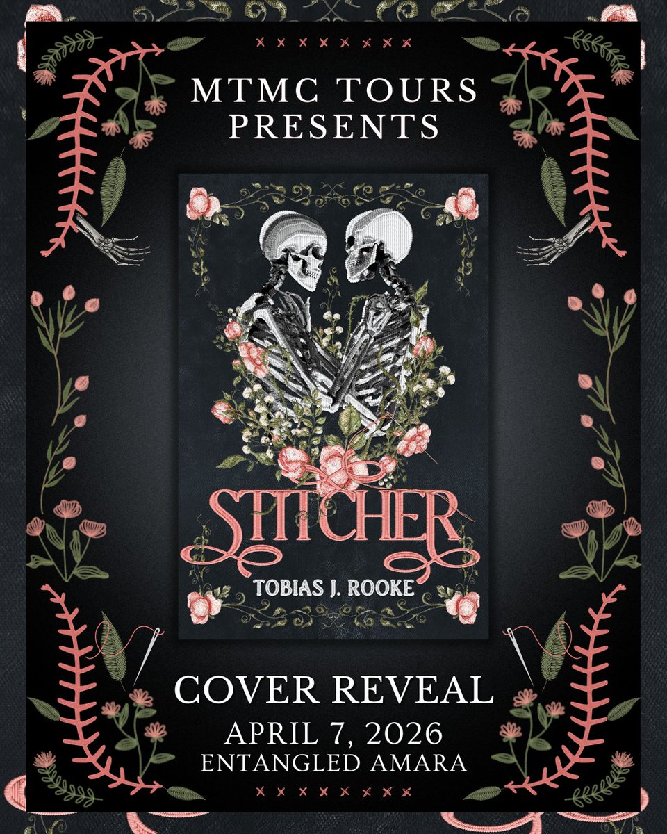 MTMC Tours ✨📚 (@mtmctours) on Twitter photo We’re thrilled to reveal the stunning cover of STITCHER by Tobias J. Rooke! 🪡🖤🍃 Everyone craves immortality. Very few can afford it.
💫Out April 7, 2026 from Entangled Amara / <a href="/entangledpub/">Entangled Publishing</a> in a DELUXE LIMITED EDITION.
✨Cover design by LJ Anderson & edge design by Bree Archer We’re thrilled to reveal the stunning cover of STITCHER by Tobias J. Rooke! 🪡🖤🍃 Everyone craves immortality. Very few can afford it.
💫Out April 7, 2026 from Entangled Amara / <a href="/entangledpub/">Entangled Publishing</a> in a DELUXE LIMITED EDITION.
✨Cover design by LJ Anderson & edge design by Bree Archer