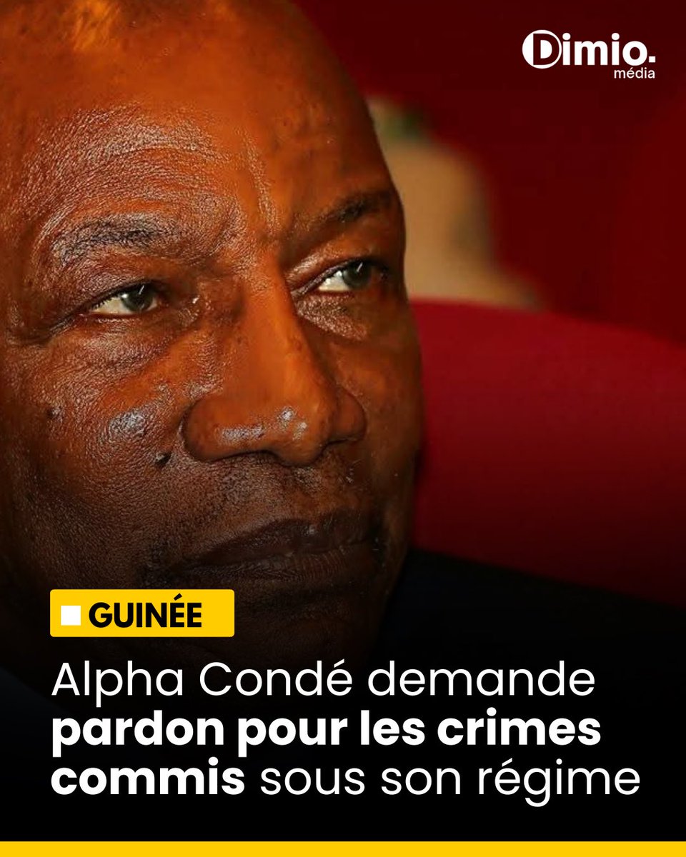 Pour la première fois depuis son éviction par un coup d’État en 2021, l’ancien président #Guinée-n Alpha Condé a présenté des excuses pour les tueries survenues sous son mandat, lors de manifestations de l’opposition. 

➡️ Article complet à lire ici : dimiomedia.org/news/Guin%C3%A…