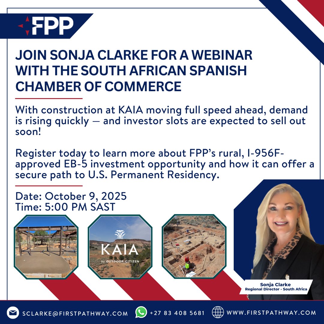 New Webinar! Now more than ever, South African investors are asking key questions about security, opportunity, and legacy. EB-5 offers families the chance to achieve stability for the next generation through U.S. Permanent Residency. 

Register here: us02web.zoom.us/webinar/regist…