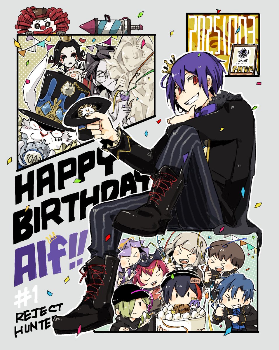 Alfさんお誕生日おめでとうございますーーー！！！これからも楽しくハンターで暴れてもろて！！応援しています！！✨🦔✨
 #あるふれぇ絵