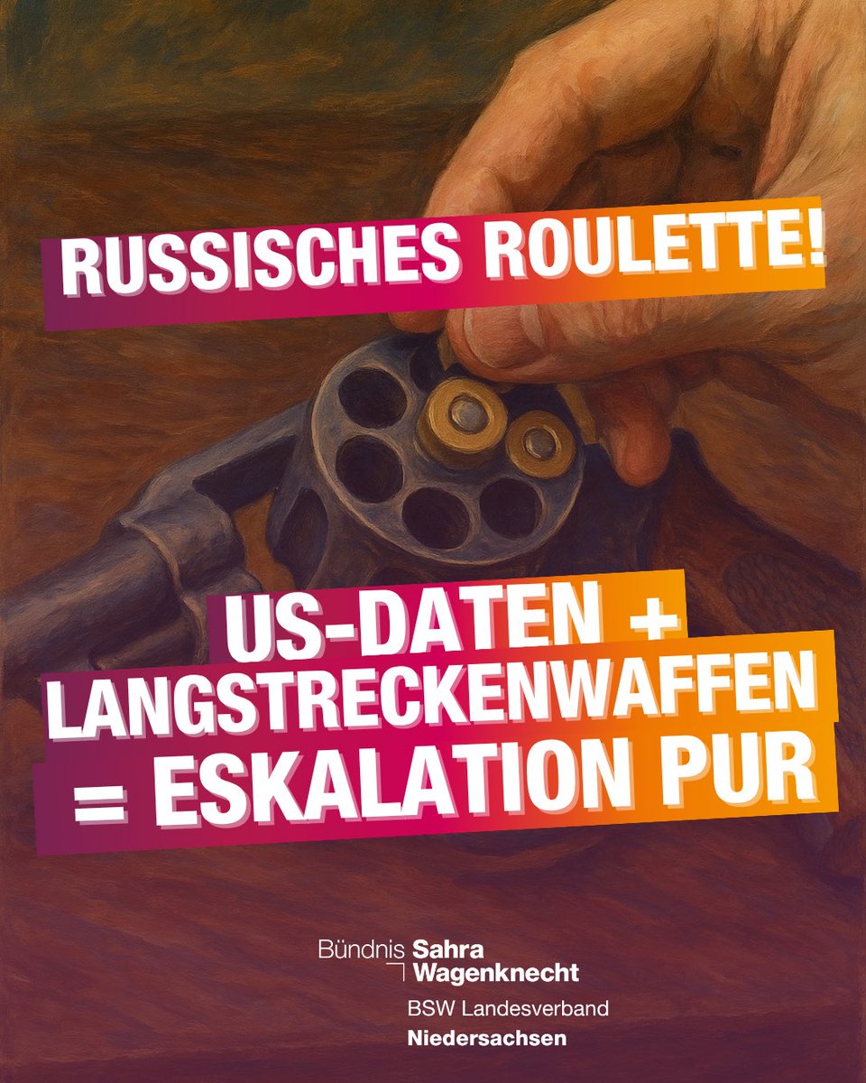 Was hier geschieht, ist nichts anderes als politisches Russisches Roulette mit der Sicherheit Europas. Wer der Ukraine jetzt Daten für den Einsatz von Langstreckenwaffen liefert, legt selbst die Hand an die Trommel. Jeder weitere Schuss kann der sein, der den gesamten Kontinent