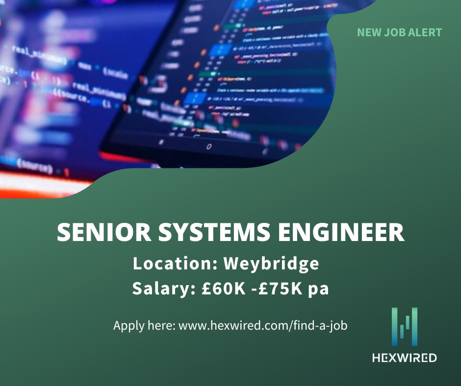 hexwired's tweet image. NEW JOB ALERT: Senior Systems Engineer💥

Position details:

📛Senior Systems Engineer
📌Weybridge
💷£60K - £75K

Apply here➡️ow.ly/8fXf50X5wr9

#HexwiredRecruitment #SeniorSystemsEngineer #TechjobsinWeybridge #JobOpening #UKJobs #Jobhunt #JobSearch #TechRecruitmentAgency