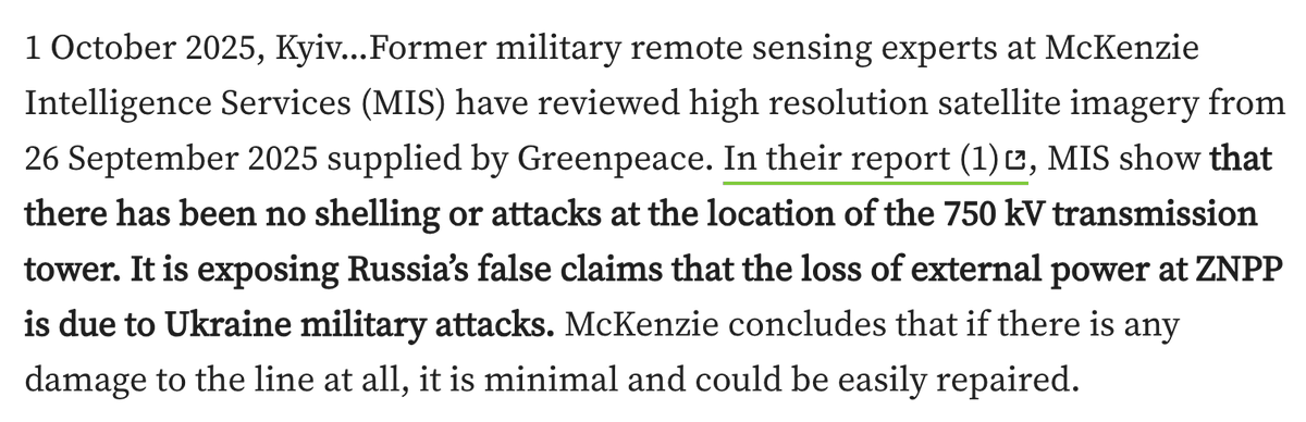 McKenzie Intelligence Services (MIS) (@mckenzie_int) on Twitter photo Fantastic to see the findings of a <a href="/Greenpeace/">Greenpeace International</a>-commissioned MIS Investigation featured in <a href="/guardian/">The Guardian</a> and on the Greenpeace website!
This investigation saw the MIS Intelligence team analyse satellite imagery of the Zaporizhzhia nuclear plant in Russian-occupied Ukraine. Fantastic to see the findings of a <a href="/Greenpeace/">Greenpeace International</a>-commissioned MIS Investigation featured in <a href="/guardian/">The Guardian</a> and on the Greenpeace website!
This investigation saw the MIS Intelligence team analyse satellite imagery of the Zaporizhzhia nuclear plant in Russian-occupied Ukraine.