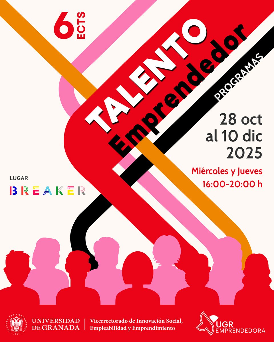 🚀 Abrimos inscripciones para #TalentoEmprendedor
El programa donde han nacido muchas empresas en #Granada.

✅ 150h de formación práctica 
✅ Design Thinking, Lean Startup, No Code 
✅ 6 ECTS 
Abierto a toda la comunidad universitaria.

 Inscríbete:👇
ugremprendedora.ugr.es/abrimos-inscri…