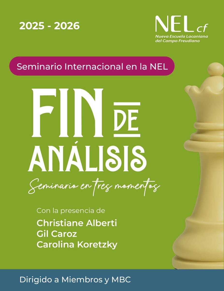 Seminario Internacional en la NEL

📍 Primera sesión:  viernes 7 de noviembre de 2025, Santiago de Chile, con la presencia de Christiane Alberti.

🕣 Horario: 8:30 - 10:30 hrs
📌 Hotel ICON Santiago
💻 Actividad híbrida

👉 Dirigido a Miembros y Miembros bajo condiciones.