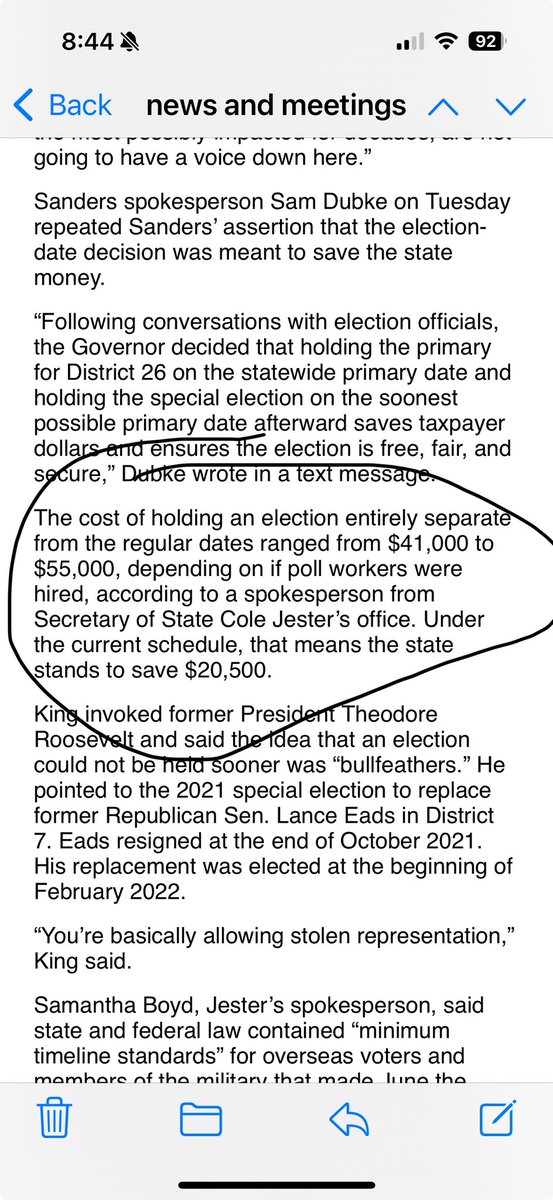 <a href="/Cole_Jester/">Cole Jester</a> <a href="/SarahHuckabee/">Sarah Huckabee Sanders</a> it’s Bs to talk about cost when the scheme is to steal representation of the people in SD26.I was fighting election fraud when Cole was in diapers.I have contacted each county to discuss costs.As a former election commissioner I know!