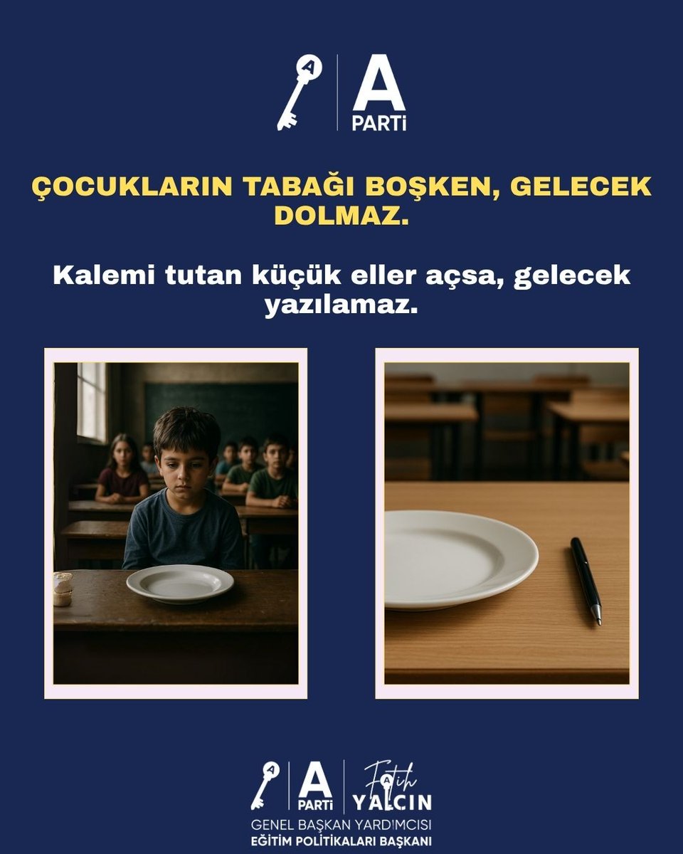 📢 Türkiye’de 7 milyon çocuk yoksulluk sınırının altında yaşıyor. 2 milyon çocuk ise açlık sınırının altında!
Her 4 çocuktan 1’i okula aç gidiyor.

Bunun adı "büyüme" değil, bunun adı çocukların geleceğini çalmak!

#AnahtarParti #ÇocuklarımızAç #ÇocukYoksulluğu #EğitimdeEşitlik
