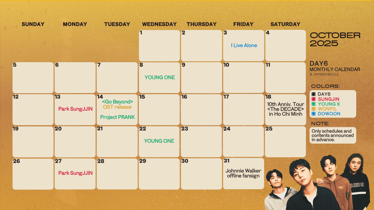 DAY6 SCHEDULE tweet media