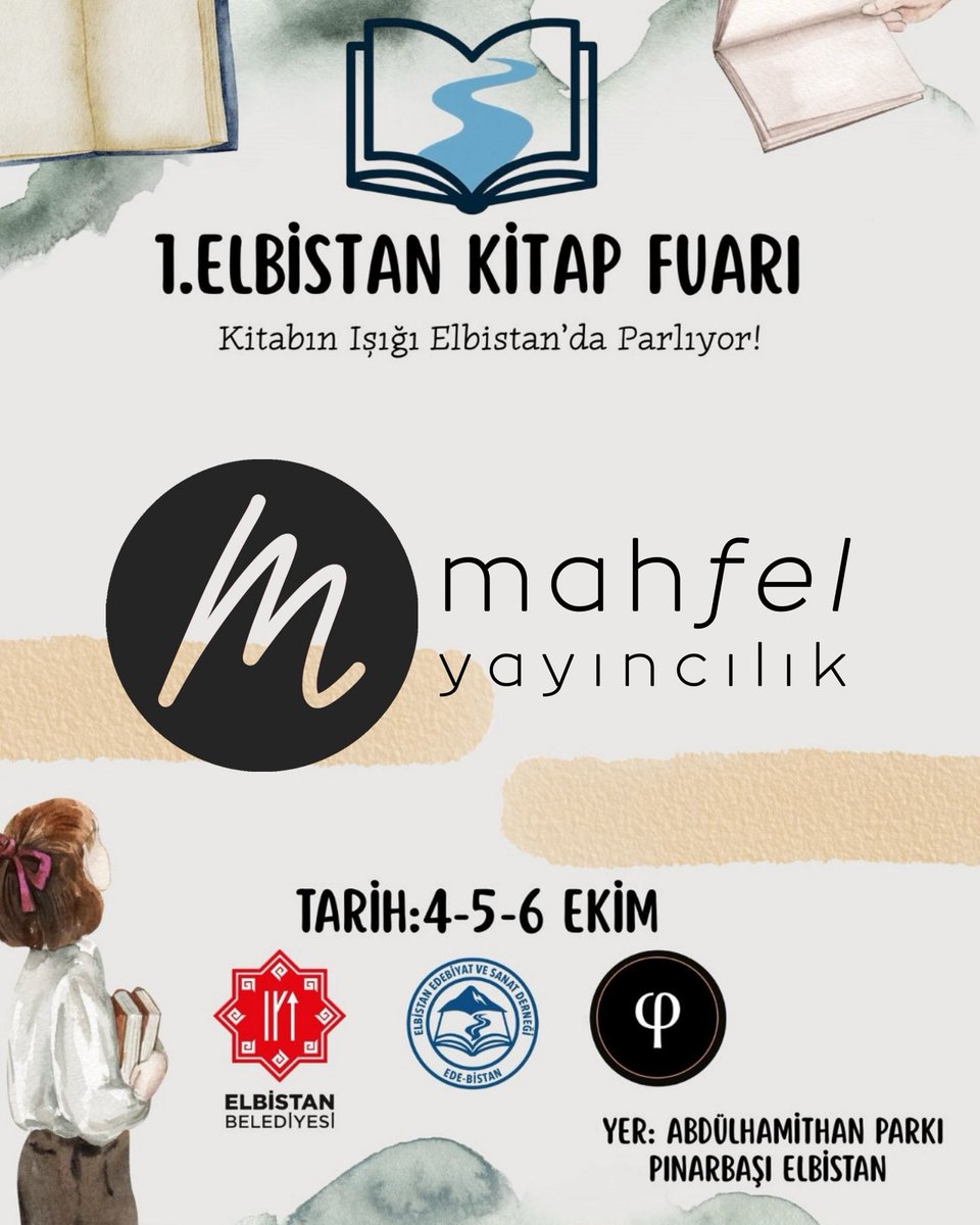 1. Elbistan Kitap Fuarı’nda biz de varız. Elbistanlı okurlarımızı 4-5-6 Ekim tarihlerinde Mahfel standına bekleriz…