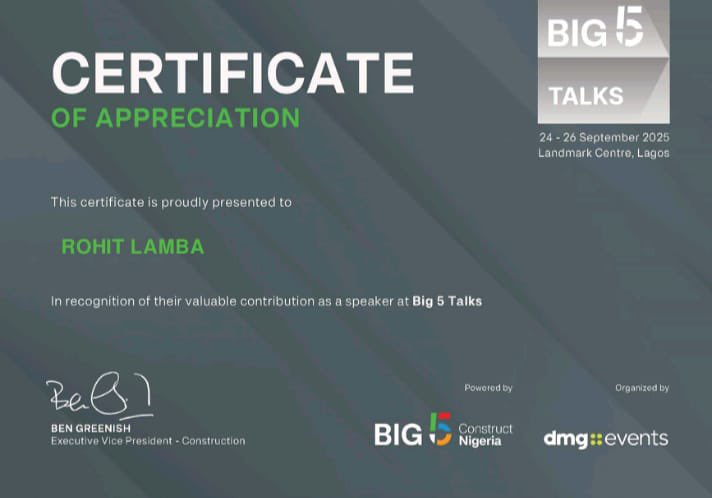 rohitlamba2002's tweet photo. Thank you for the opportunity Big 5 Construct.African Industries Group is proud to build communities,partners &amp; Africa at large @Big5global @big5construct @Championsspeakers @McKinsey @Africa @UNDPNigeria @UNDPAfrica @AfCFTA @steel @aluminium @metal @mining @industry @CNN https://t.co/RNNXDZi3Zl