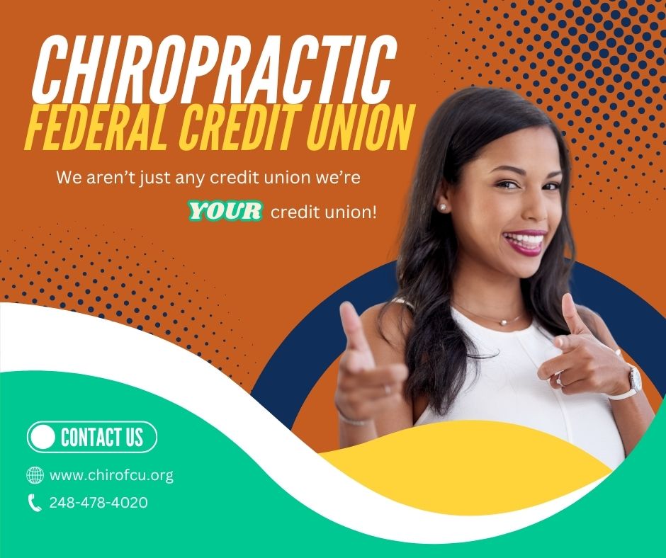 ChiroFcu's tweet image. We’re not just a credit union-we’re YOUR credit      union. 💙 At CFCU, your goals, your success, and your      community come first. Experience the difference of banking where you belong. #CFCUFamily