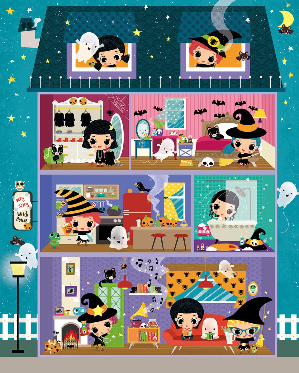 Would you visit this ✨very scary witch house✨ by Dania Florino? @daniaflorino 🏚️🦇🌕

Check out this artist's #portfolio 👉 childrensillustrators.com/daniaflorino/p…

#childrensillustrators #childrensbooks #kidlitart