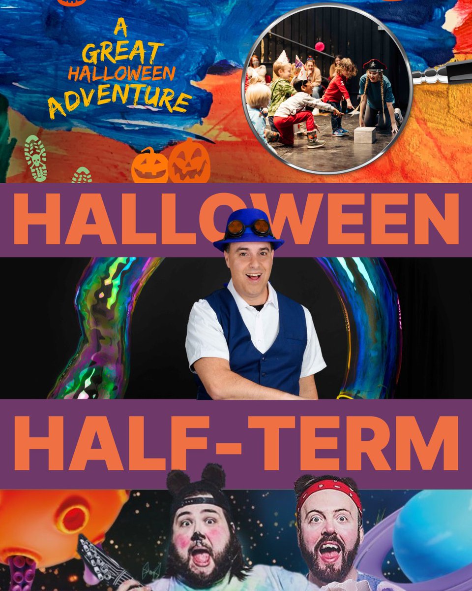 HullTruck's tweet image. 🎃Join us for some Halloween Half Term Fun at Hull Truck Theatre! From a spooky adventure with arts &amp;amp; crafts, to bubble magic &amp;amp; the return of Jeddy Bear &amp;amp; Gary! Tickets from £7. 

Visit our What&apos;s On page for more info🔗bit.ly/4pG8Vqm 

#HalfTermFun #Halloween #HullTruck
