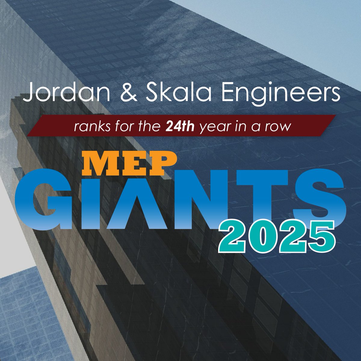 JordanSkalaEng's tweet image. We’re honored to be recognized as one of @CSEmag MEP Giants for the 24th year in a row! 🎉
Read more about our award on our website: jordanskala.com/jordan-skala-e…
#EngineeringExcellence #MEPGiants #MEPEngineering