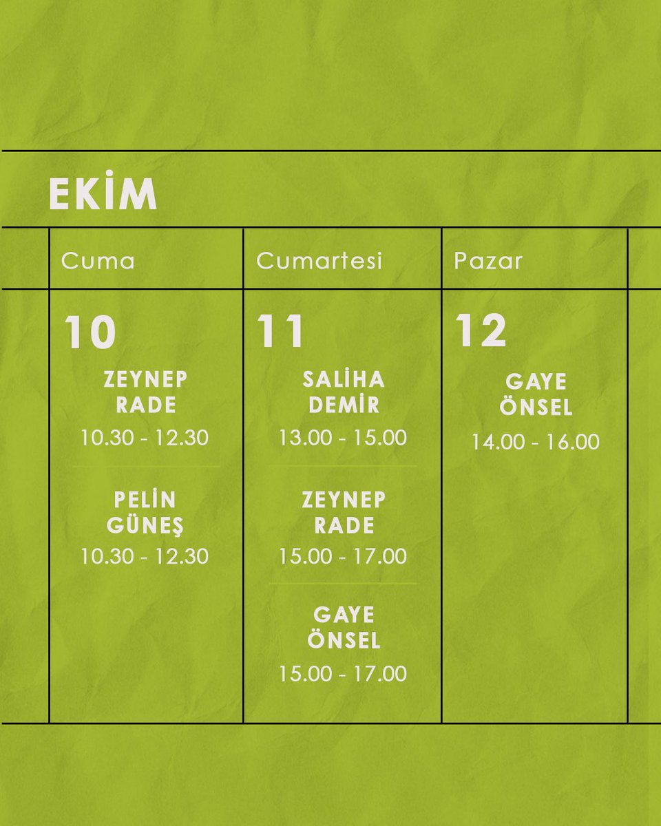 📚 22. Ankara Kitap Fuarı’nda buluşuyoruz.
Yazarlarımızı daha yakından tanımak, kitaplarını imzalatmak ve fuar heyecanını paylaşmak için imza günlerimize davetlisiniz. 💚
📅 3 – 12 Ekim 2025
🕙 10.00 – 20.00
📍 ATO Congresium

📅4 Ekim 2025 Cumartesi
NEHİR YARAR -13.00 – 15.00