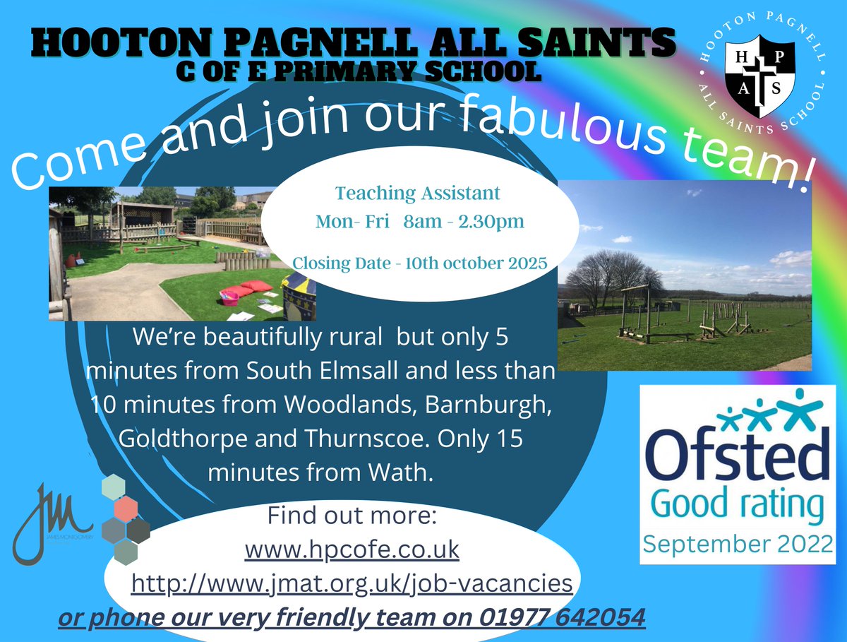 HPCOFE's tweet image. 🌟 We’re hiring a Teaching Assistant (30 hrs/week)!

Join our warm, supportive team in a school built on respect, inclusion &amp;amp; high expectations. A chance to truly make a difference in children’s lives 💙

👉 Apply here: teaching-vacancies.service.gov.uk/jobs/teaching-…

#EducationJobs #TeachingAssistant