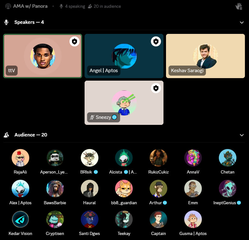 We had another great Aptos Collective AMA with Co-Founder of <a href="/PanoraExchange/">Panora</a> <a href="/Keshav_Saraogi/">Keshav Saraogi</a>, one of the OG and premier ecosystem projects on <a href="/Aptos/">Aptos</a>.  We got to learn more about this veteran platform, what to expect in the coming future and much more.  

Panora serves as a