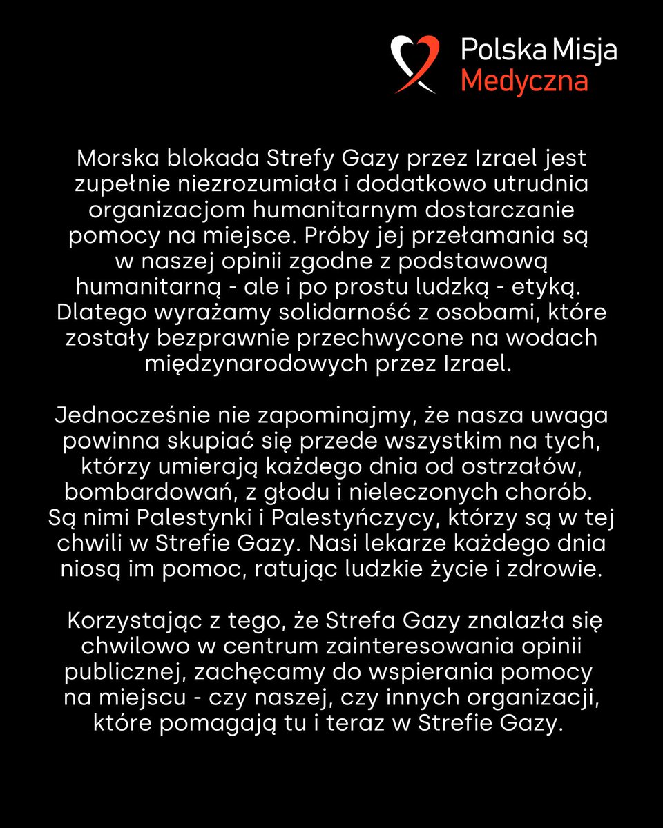 Nasze stanowisko w kontekście Global Sumud Flotilla.