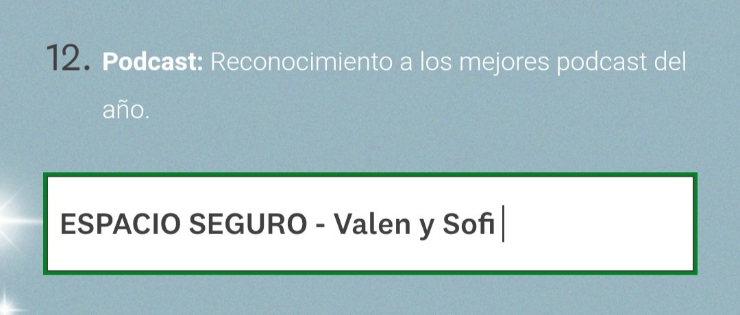Para postularlas en #Podcast es muy importante que aclaren que Espacio Seguro es de #valenysofi !
es.surveymonkey.com/r/NTGSTPT?fbcl…