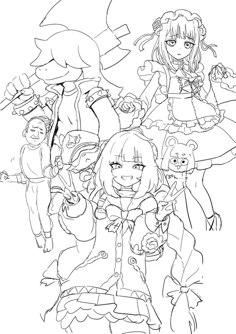 配信あざした!!

難易度高くて3キャラ(+おじさん)しか描けなかった…!もっとたくさんリクエスト受けたいんで秒速で描けるよう精進します!でもチャット欄盛り上がってくれてめちゃ楽しかった～～!
#DELTARUNE #スージィ #黒江雫 #浮波柚葉 #ゼンゼロ

https://t.co/NPinSwKJQf 