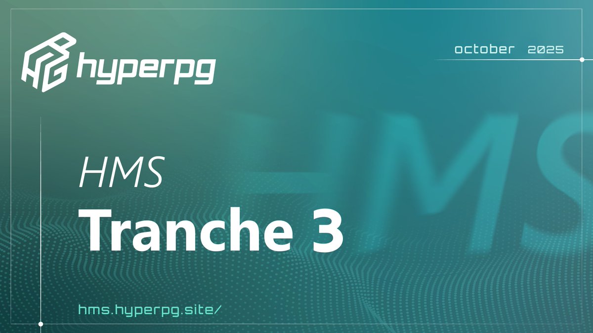 hyperpgcom's tweet photo. HMS Tranche 3 is LIVE  

Tranche 3 enables subscriptions for:  
• Node Factories (NF)  
• Advanced Node Factory Enclosures  (ANFE)

📗 Follow the guides below to subscribe. 
🧵 1/4 https://t.co/Ag5plEHUzj