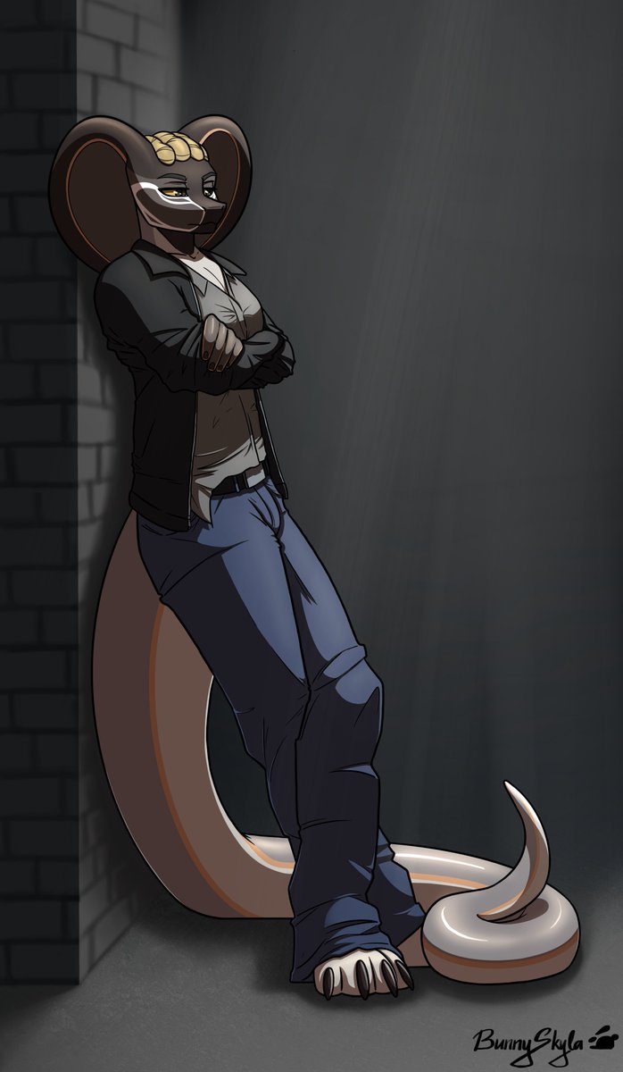 Surprise Drayplex art drop! 

Chillin on da corner.

Done by BunnySkyla, you can find em on Ko-Fi right here - ko-fi.com/bunnyskyla

#furry #scalieart #furries