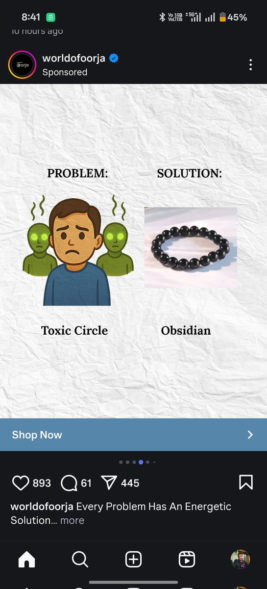 Snorrlex's tweet photo. Never Searched anything remotely related to these things. A colleague was reading about these bracelets. We talked about it for 2 mins. I came to the desk. Opened Instragram &amp; this is the 1st post/ad I see. 
we are always under their watch.
@instagram @Google 
#PrivacyIsAMyth https://t.co/EOzeOZSCQD