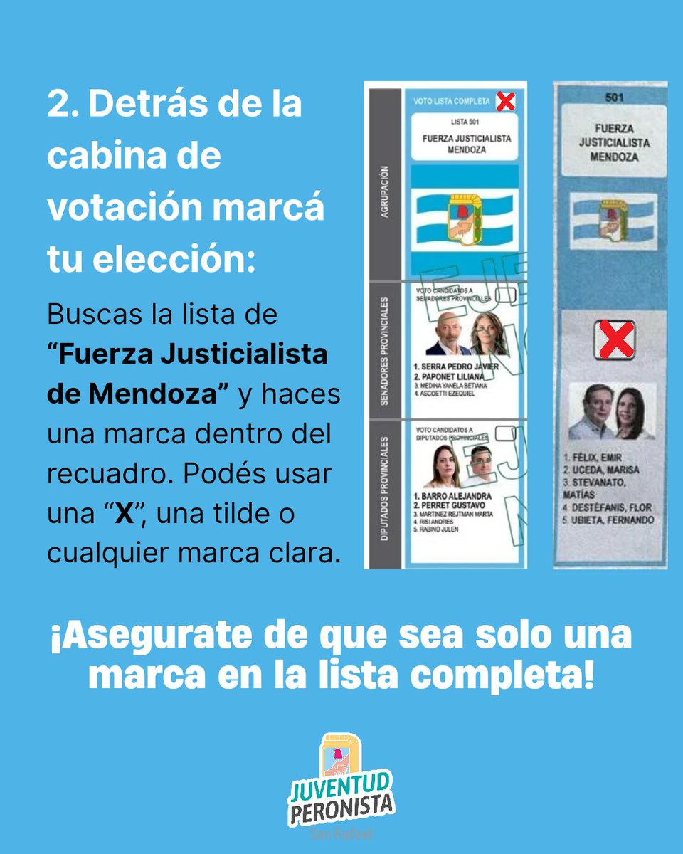 jpsanrafael's tweet photo. ¿Sabías que votamos en octubre? 

¿Sabías que hay dos boletas y dos urnas? 

El domingo 26 de octubre, en San Rafael, votamos diputados nacionales, senadores provinciales y diputados provinciales.

Para ponerle un límite a Milei votá a @emirfelixok 🇦🇷🇦🇷🇦🇷 https://t.co/0B48Qz5wxj