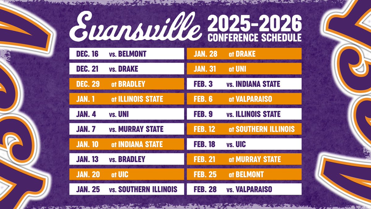 The Missouri Valley Conference announced the league portion of the 2025-26 men's basketball schedule today. View the complete schedule by clicking ⬇️

🗓️ bit.ly/3WpLtQF
🏀 #ForTheAces
