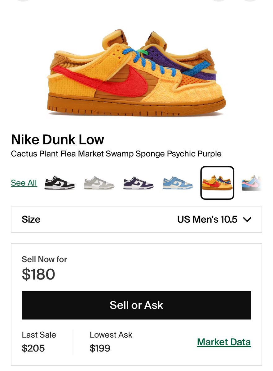 Y’all really suck at this. Almost every CPFM shoe, even the outrageous atrocious pairs, all made bank. Good luck taking these bids and losing $30-$40 under retail. I’ll wait it out until we’re back in the $270-$300 range where they should’ve settled.