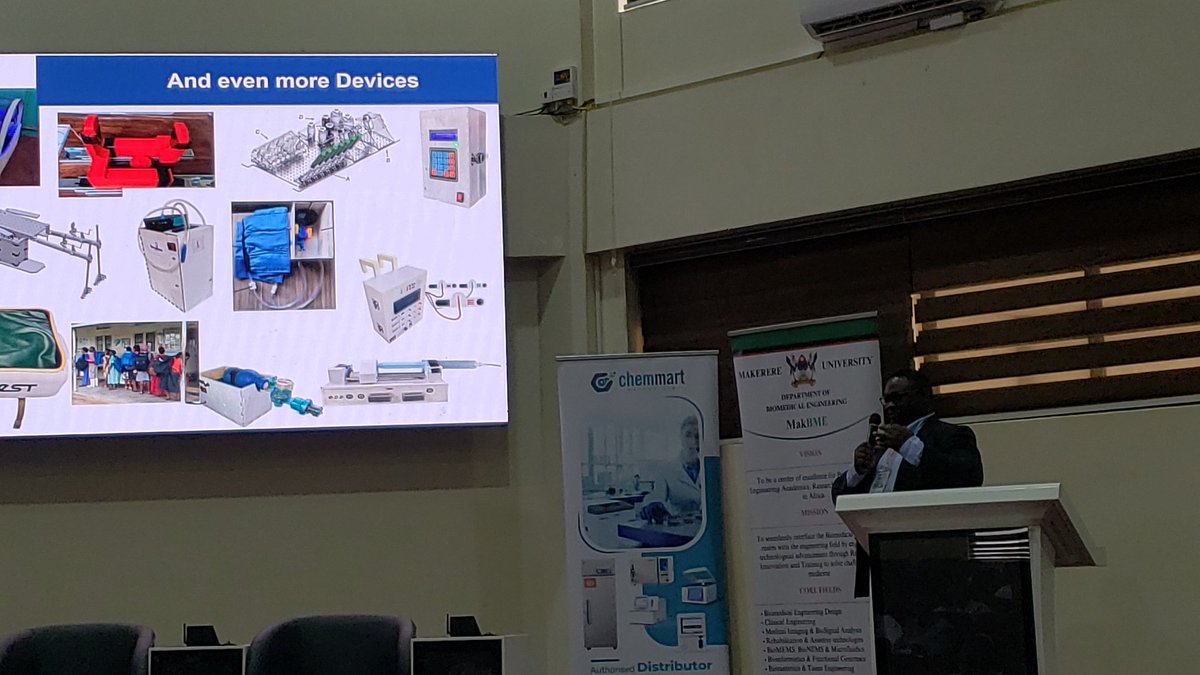 UNBEC2025's tweet photo. Dr. Robert Ssekitoleko, Head of Biomedical Engineering Unit Makerere University @sseki_biomed_en with a great presentation about Advancing Local Medical Device Innovation and Manufacturing in Sub-Saharan Africa.
#UNBEC2025
#MakBME https://t.co/VoW6drbcWq