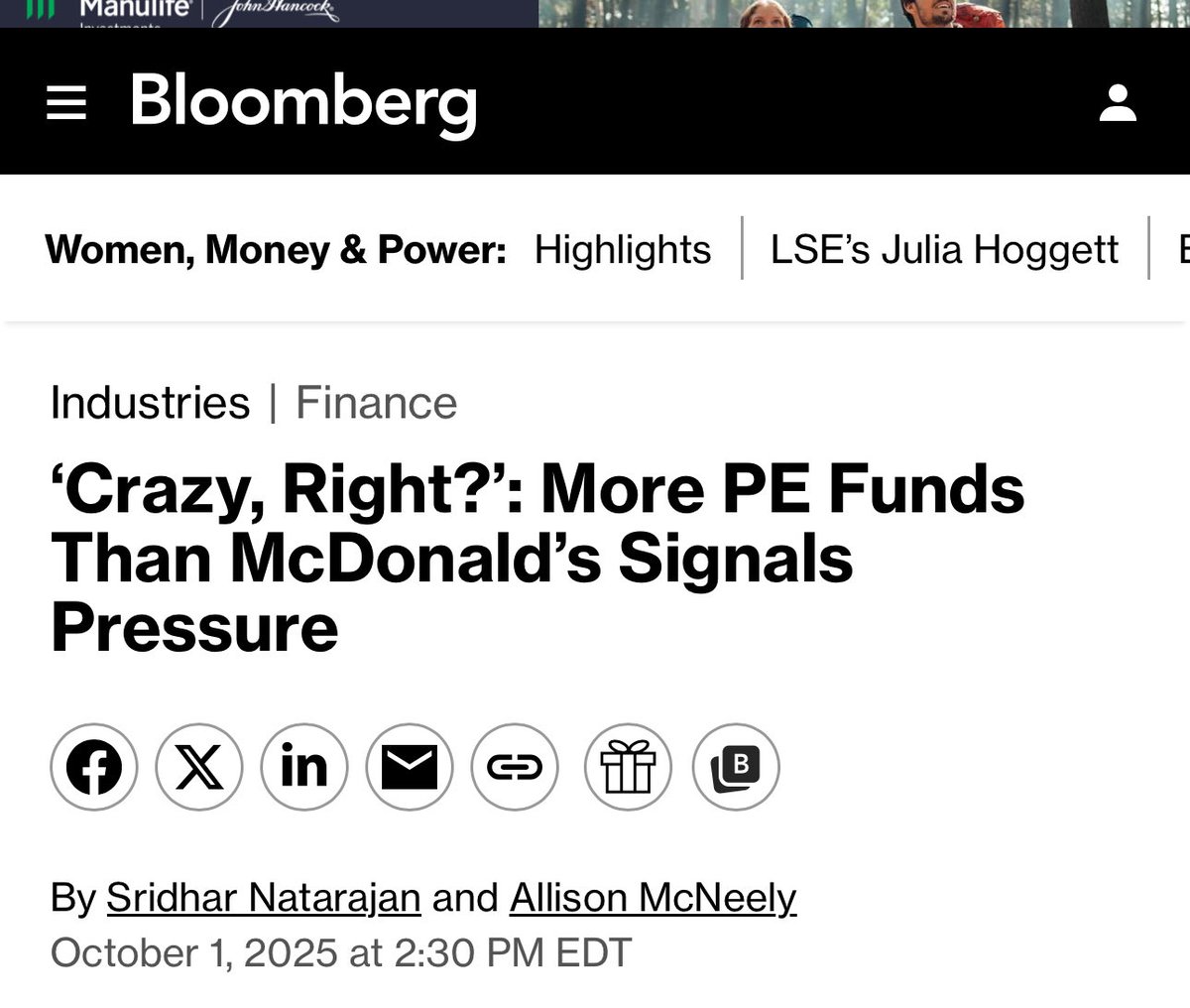 ‘Crazy, Right?’: More PE Funds Than McDonald’s Signals Pressure

And they now have access to your 401k and pensions 

“There are 19,000 private equity funds in the US. There are 14,000 McDonald’s in the US. How are there more private equity funds than McDonald’s? 

That’s