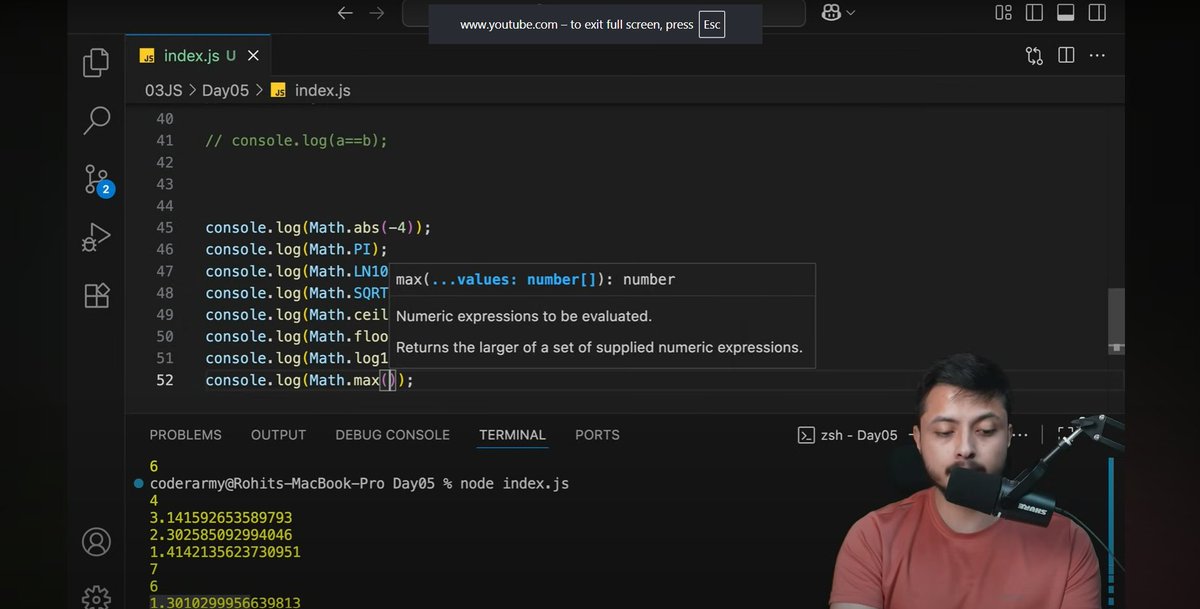 ImRoShan1845's tweet image. Day 19: JavaScript:
1. Numbers: How number has its own methods and property that no one could steal.
2. Math Object: Ahh! again math, but with some in-build funtionality.
3. Math.random(): randomly generate value within range.
@rohit_negi9

#webdev