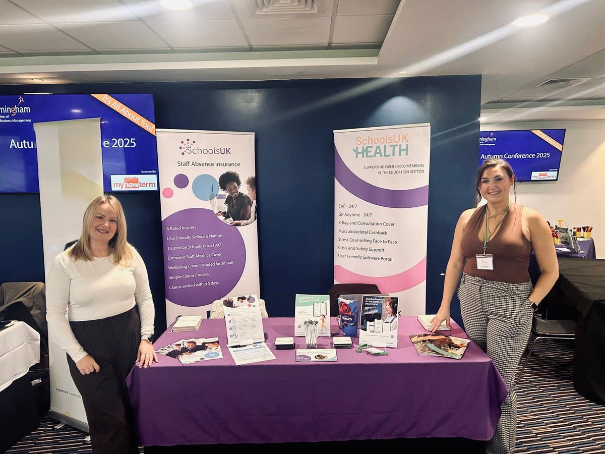 It’s been a brilliant morning at the BASBM Conference 2025 here at Edgbaston 💬

Emma 🌻 and Jess are on Stand 13, talking with school leaders about:
✅ Taking control of absence costs
✅ Cover that includes stress &amp; maternity
✅ Fast, AXA-backed claims paid in just 3 days

If