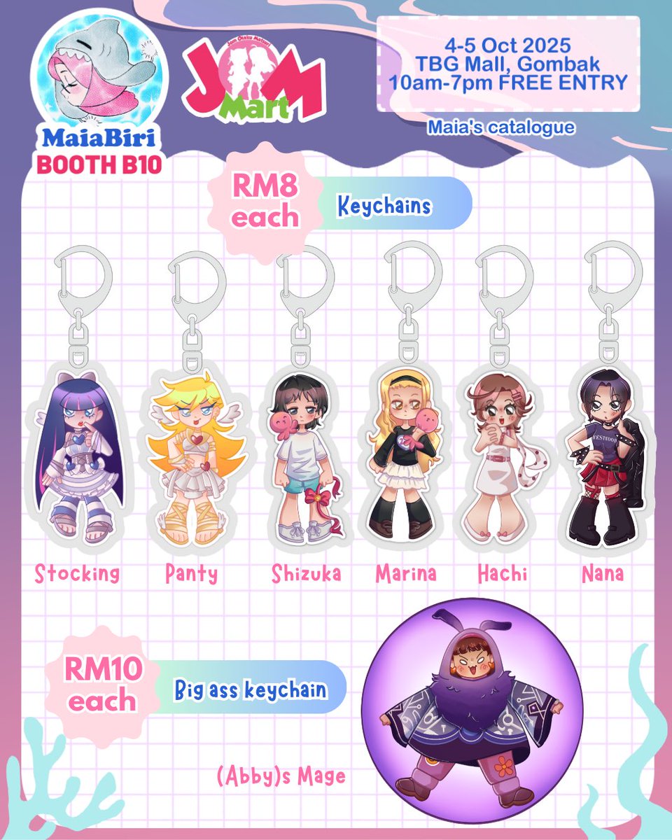 Hii, come check us out at @jomotakumatsuri this weekend! ^q^ )b

I'm with <a href="/bread_puffs/">Bread</a> !!

⭐  Booth: B10 (MaiaBiri)
🗓️ Date: 4 - 5 Oct 2025
📍 Venue: TBG Mall, Gombak

#jomotakumatsuri #jommart2025 #artistalley