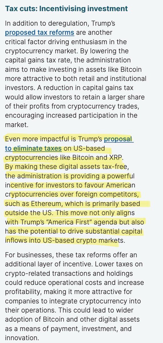 SMQKEDQG's tweet photo. Trump’s tax-free crypto promise is becoming reality.😮‍💨

Remember: Trump’s plan to eliminate taxes on U.S.-based cryptocurrencies like XRP puts Ethereum—primarily based overseas—at a clear disadvantage.✅

Documented.📝👇 https://t.co/VRuYyIsH6g