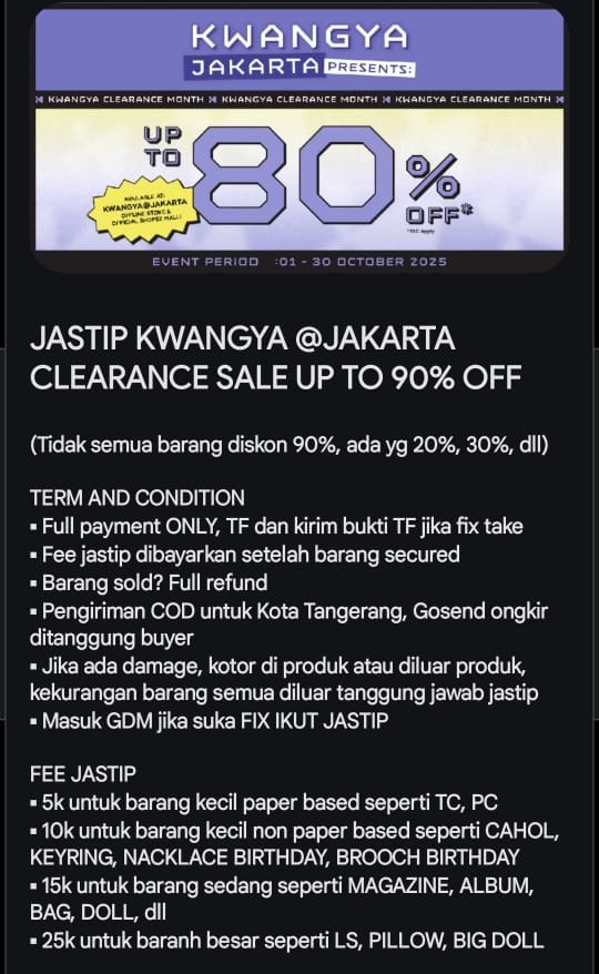 Goddesinhere's tweet photo. Siapa yang mau beli merch di kwangya tapi belum sempat ?? 
Yuk yuk, besok @nanajaeO813 mau ke kwangyaa nihh langsung aja cuss sebut mau nitip apa
Tenang ada grup WA nya kokk
DM aku yaa yang mau jastip/mau nanya"dulu juga bisaa https://t.co/DX7tzmaEcq