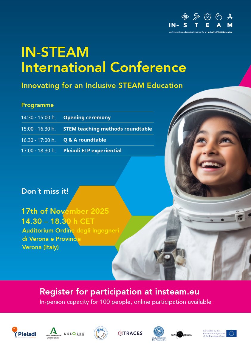 💡 Did you know?
The #IN-STEAM Conference is part of an #ErasmusPlus project supporting inclusive, equitable science education across Europe.
We’re showcasing how collaborative EU efforts can transform classrooms 🌍
🧠 Learn more and join us this November: lc.cx/NZ5zkA