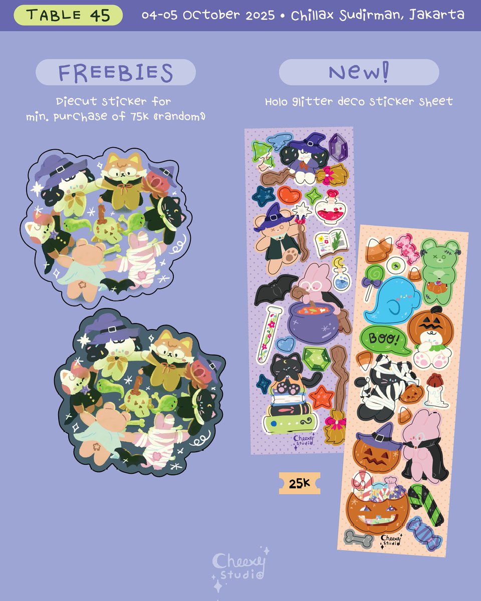 cheexystudio's tweet photo. [shares r very appreciated 🫶]
⋆.𐙚 ̊ cheexy studio’s catalogue for Kira Kira Art Market ̊  𐙚.⋆

🌻 Table 45 (Cheexy Studio x https://t.co/qHLcU0tgY9)
📅 4-5 Oct 2025
📌 Chillax Sudirman, Jakarta
See you! ꒰˶ˆ꒳ˆ˵꒱

#kkam #kkam05 #kirakira_05 #kirakiraartmarket #artmarket https://t.co/jHCRMDiFx1