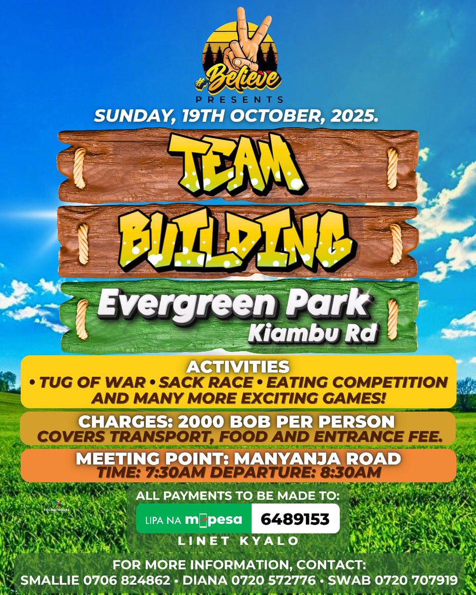 Djunior1234's tweet photo. # BELIEVE brings you Team Building
All are invited
#✌️✌️✌️ https://t.co/g0vAE54cnh