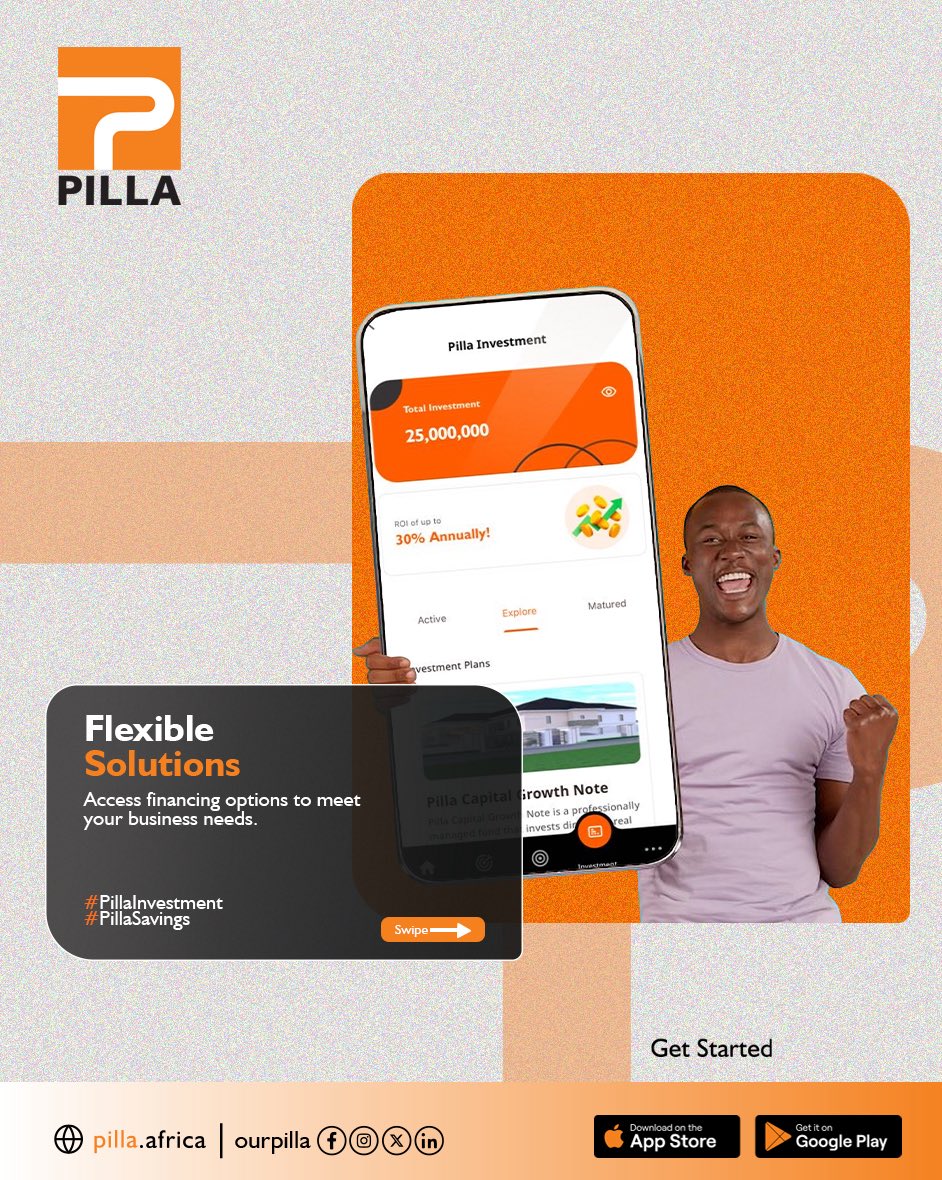 OurPilla's tweet photo. Running a business in Naija? Stress is part of the package 😅…
But with Pilla, your money doesn’t have to add to it.
Swipe for strategies that keep your head (and your cash flow) above water. #pilla #naijaentrepreneurs #peaceofmind #smartfinance https://t.co/ICPb81VjrX