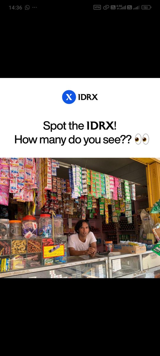 Mohamadreza0046's tweet image. 5 IDRX was visible 🔥👀

@idrx_co @TzApac #Tezos #Etherlink #IDRXLogoHunt  #TZAPAC #IDRX