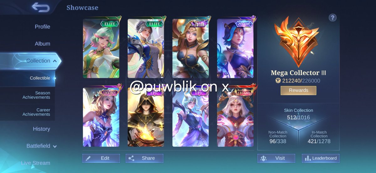 puwblik's tweet photo. WTS AKUN ML MLBB

- bekas pemakaian pribadi
- full skin zodiac, 2 legend, 5 collector, 12 luckybox

note : pricey karena akun pribadi &amp; jual REFULL, anti hb 😋

jual santai aja, scammer jgn DM. buat yg mau liat detail akun bisa cek thread atau DM aku yaa. 🫶🏻

#zonauang #zonaba https://t.co/24b0am3pul