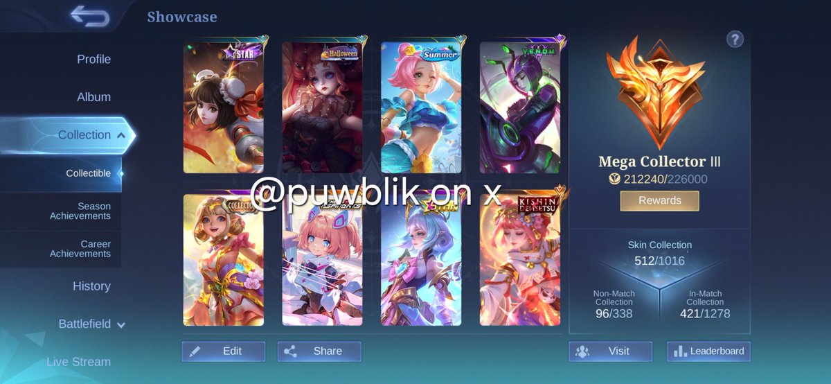 puwblik's tweet photo. WTS AKUN ML MLBB

- bekas pemakaian pribadi
- full skin zodiac, 2 legend, 5 collector, 12 luckybox

note : pricey karena akun pribadi &amp; jual REFULL, anti hb 😋

jual santai aja, scammer jgn DM. buat yg mau liat detail akun bisa cek thread atau DM aku yaa. 🫶🏻

#zonauang #zonaba https://t.co/24b0am3pul