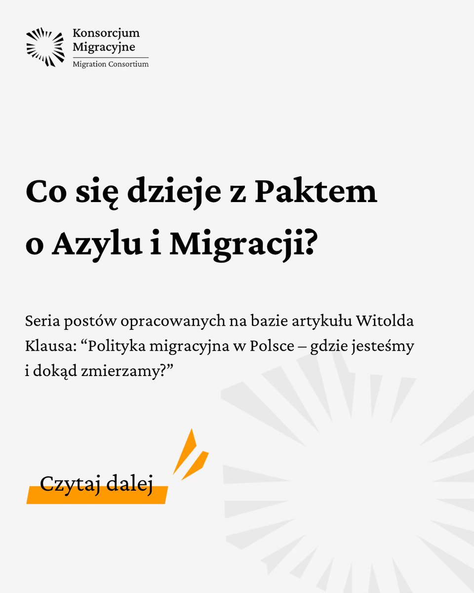 Co obecnie dzieje się z Paktem o Azylu i Migracji?

Odpowiedź w artykule Witolda Klausa “Polityka migracyjna w Polsce – gdzie jesteśmy i dokąd zmierzamy?”: konsorcjum.org.pl/polityka-migra…