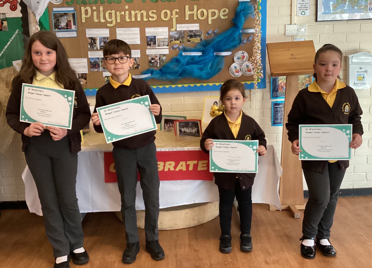 This weeks Gospel Value Award winners who have been ‘grateful and generous’ around our school this week.