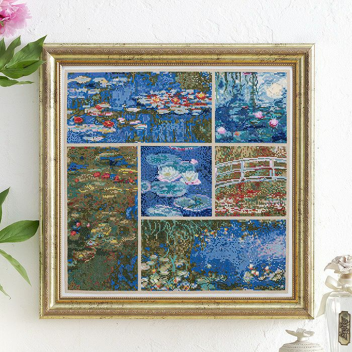 ホビーラホビーレ ＜睡蓮の池、緑の反映＞ クロスステッチフレーム