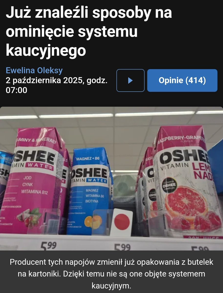 Każda akcja wywołuje reakcję.

Rynek reaguje po swojemu. 
Zamiast butelek...kartoniki.
I ludzie zadowoleni. 

I nawet to chyba lekko ekologiczne rozwiązanie xd